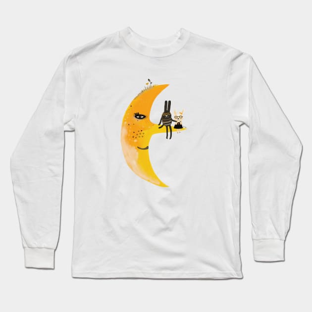 Mr.Moon Long Sleeve T-Shirt by Krize